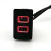 12V/24V Red Led Light Fit For Suzuki SX4 Swift Car Dual Interface Charger Adapter Socket QC3.0 USB Socket Adapter