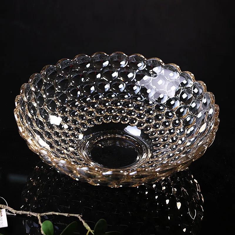 Högklassig ljus lyx europeisk stil hushållskristallglas fruktskål stor fruktskål kontor inflyttningsfest