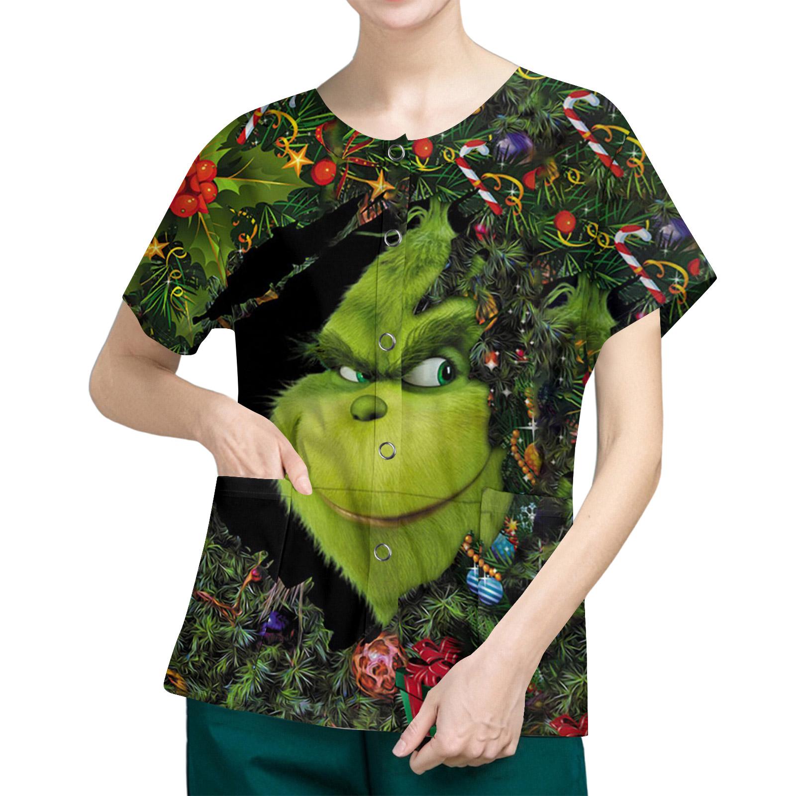 

Женские карманы с короткими рукавами и рисунком, воротник-стойка с рабочим принтом, однобортная защитная одежда, куртка-кардиган, топ M