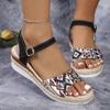 Women's Sandals Wedges Heels Sandals Summer Shoes Woman 2026 New Block Heel Sandals Wedge Shoes For Women Heeled Summer Footwear