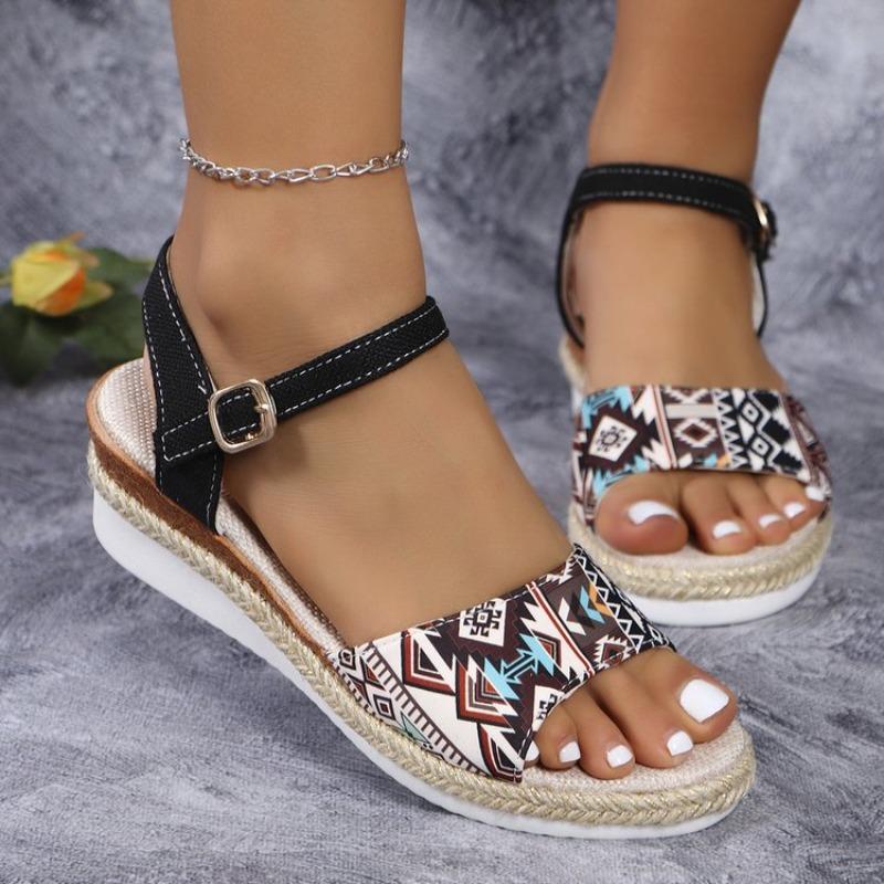 Women's Sandals Wedges Heels Sandals Summer Shoes Woman 2026 New Block Heel Sandals Wedge Shoes For Women Heeled Summer Footwear
