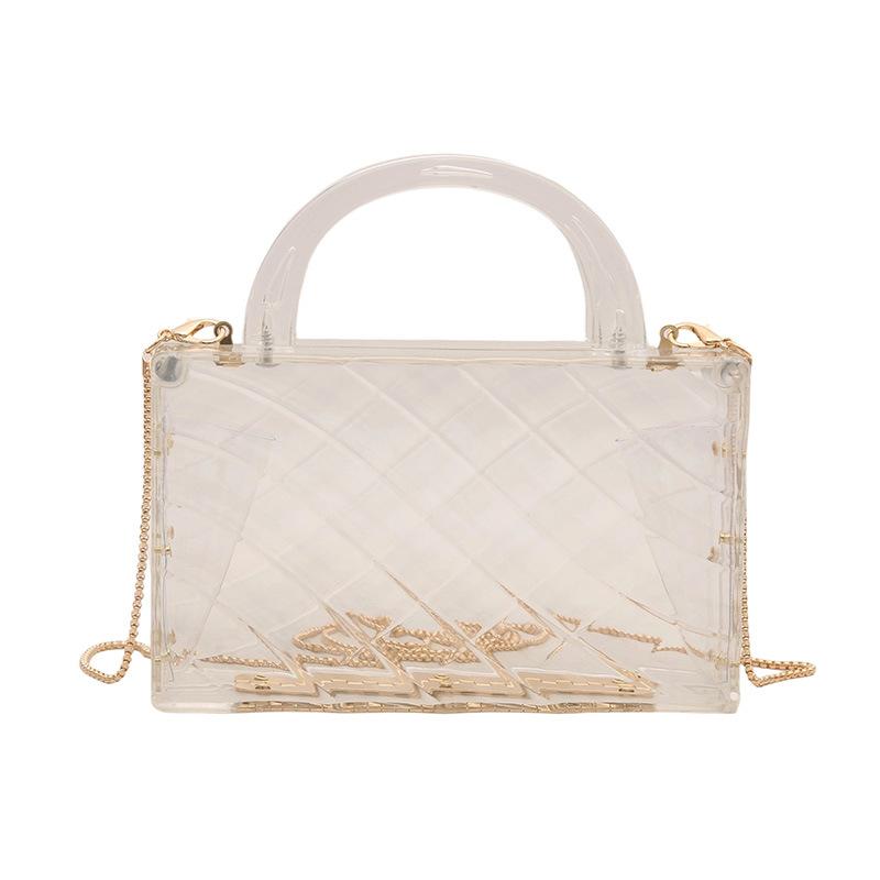

Acrylic transparent jelly bag 2025 Mori soft girl fashion ice crack personalized portable messenger box bag