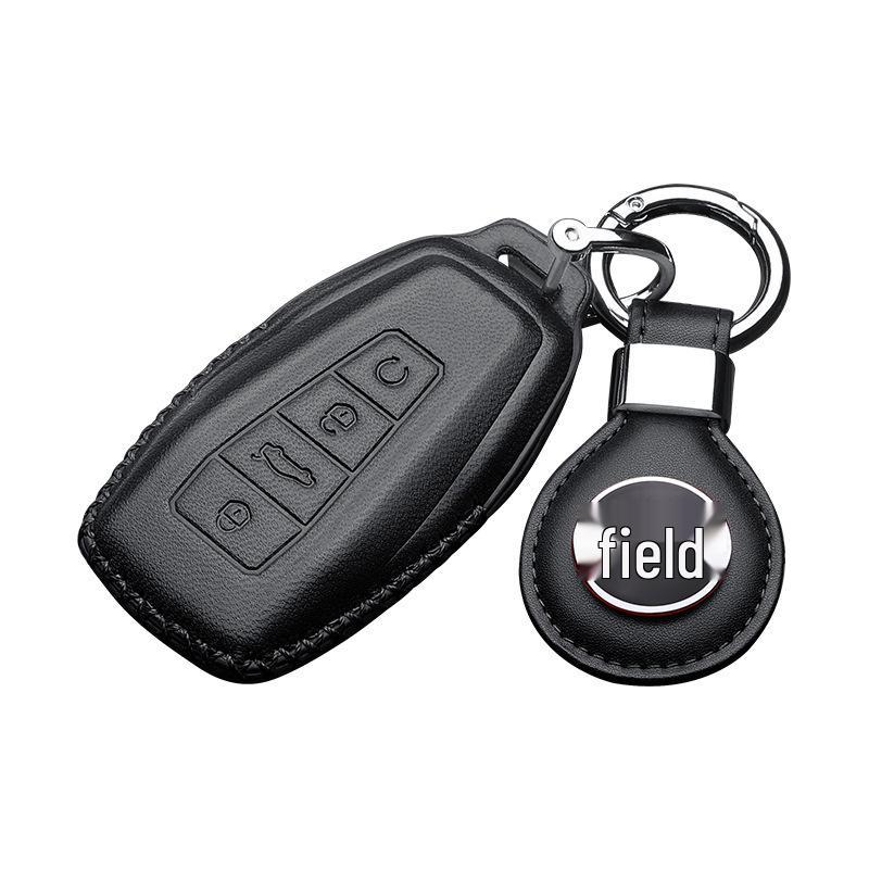 Genuine Leather Key Case for Geely Boyue, Xingyue L, Binyue ICON, Xingrui, Panda Mini - Premium Metal Shell