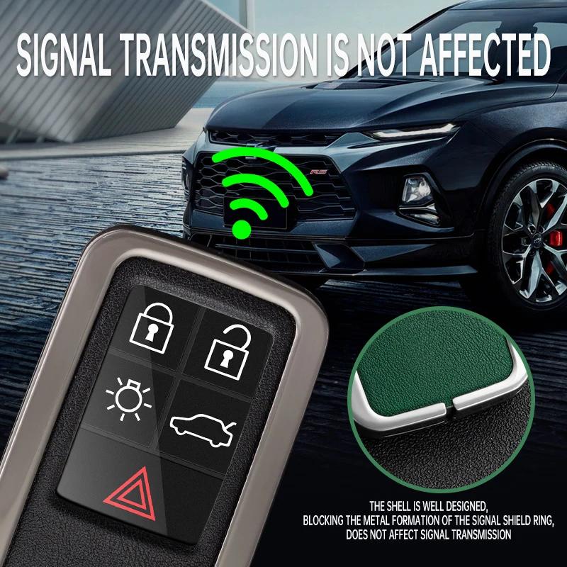 Car Key Case Cover For Volvo XC60 V60 S60 XC70 V40 Leather Keychain Holder Fob Protector Keyring Protective Accessories Shell