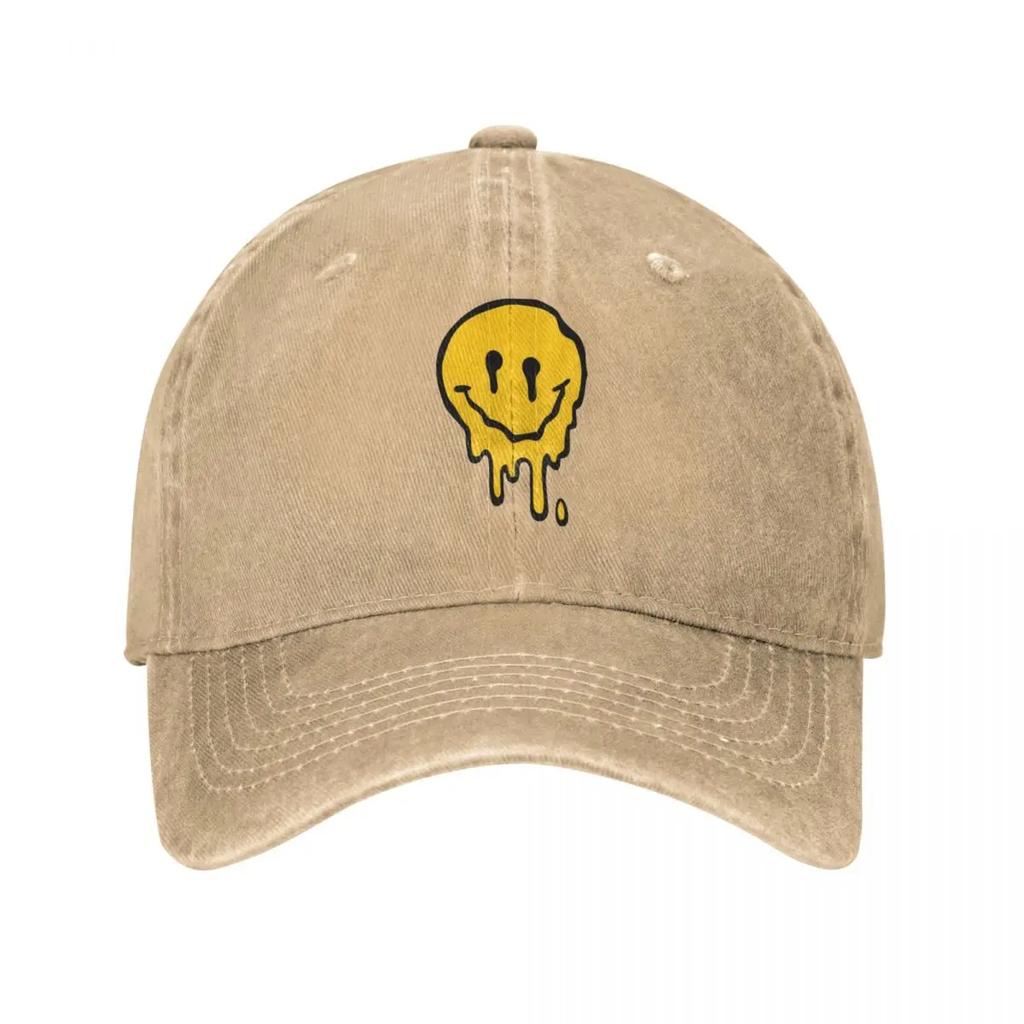 Acid Smiling Jarní Podzimní čepice Táta kšiltovka Vintage Smile Smiling Face Čepice Bavlna Sportovní Casquette