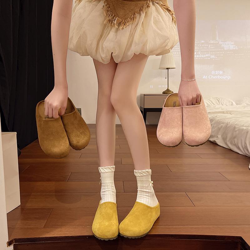 French Retro Baotou Slippers Female 2025 Autumn New Soft Bottom Casual 100 with Skirt Casual Half Slippers
