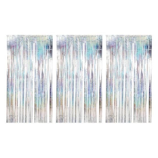 Rain Curtain 1 X 2.5m Sparkling Foil Fringe Backdrop Set