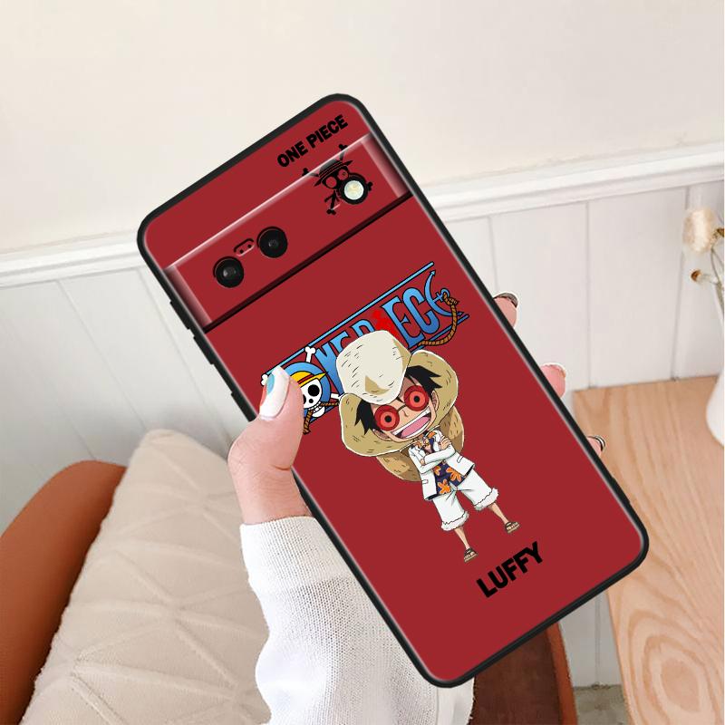 Ones-Pieces Luffys Stoßfeste Hülle Für Google Pixel 8 7A 6A 5A 5 4 4A XL Pro 5G Schwarze Handyhülle Weiche Fundas Capa Handyhülle