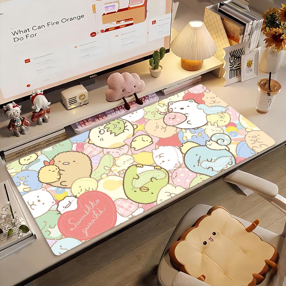 Anime S-sumikko Mouse Pad Anti Slip Rubber Edge Locked Thickened Laptop G-gurashi  Gaming Desk Mat