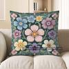 2D Colorful Floral & Geometric Pattern Pillow Covers Pattern Cushion Cover Suitable For Sofa Bedroom Car Pillow Cover