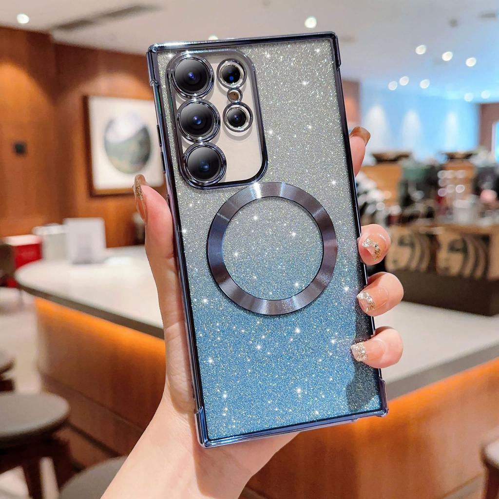 Applicable to Samsung S11Ultra electroplating magnetic attraction gradual change glitter mobile phone case S11 all-inclusive mirror film S11 sof