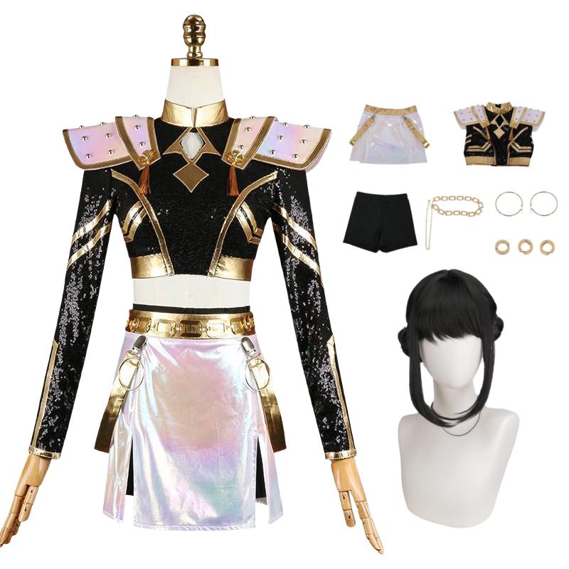 

Аниме K-Pop Зои Мира Руми Косплей Костюм Парик Черные Охотники на Демонов L