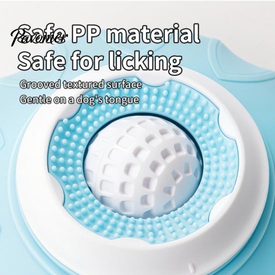 Soft Rubber Pet Feeder Lick Bowl, Slow Bowl with Rotating Ball, Suction Cup Calming Non-slip Dog for Dogs Cats Interactive Feeding Toy