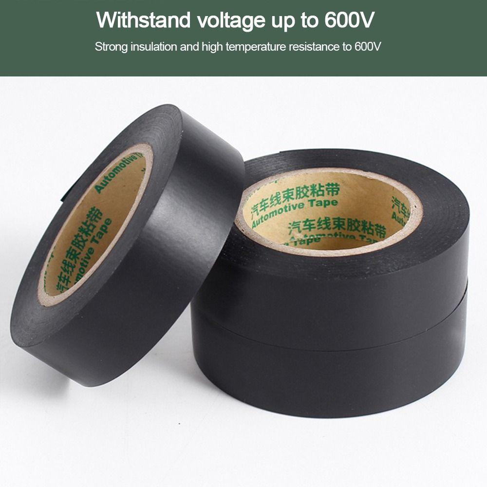New Black Electrical Tape Waterproof PVC Flame Retardant Tape Self-adhesive Voltage Wire Organizer