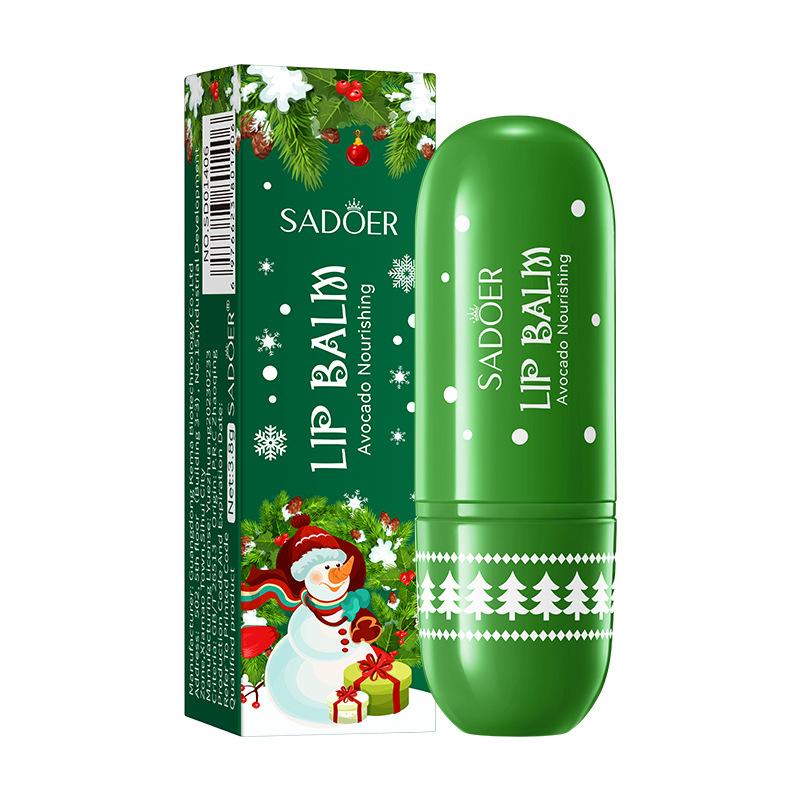 SADOER Natale Balsamo Labbra Miele Ciliegia Avocado Illuminante Idratante Anti Screpolature Riparatore Rossetto