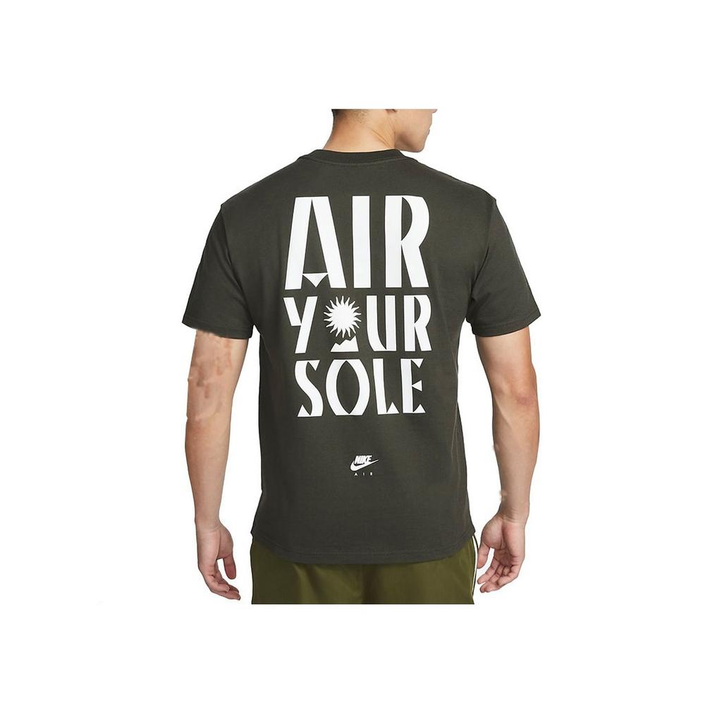 Nike Letter Print Logo Crew Neck Cotton Casual Short Sleeve T-Shirt Men Tops Green DQ1017-355