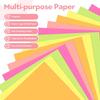 50 Sheets Neon Printer Paper 8.5 x 11 Assorted Colored Copy Computer Paper 20 lb A4 70 gsm Fluorescent Construction Paper for Printing