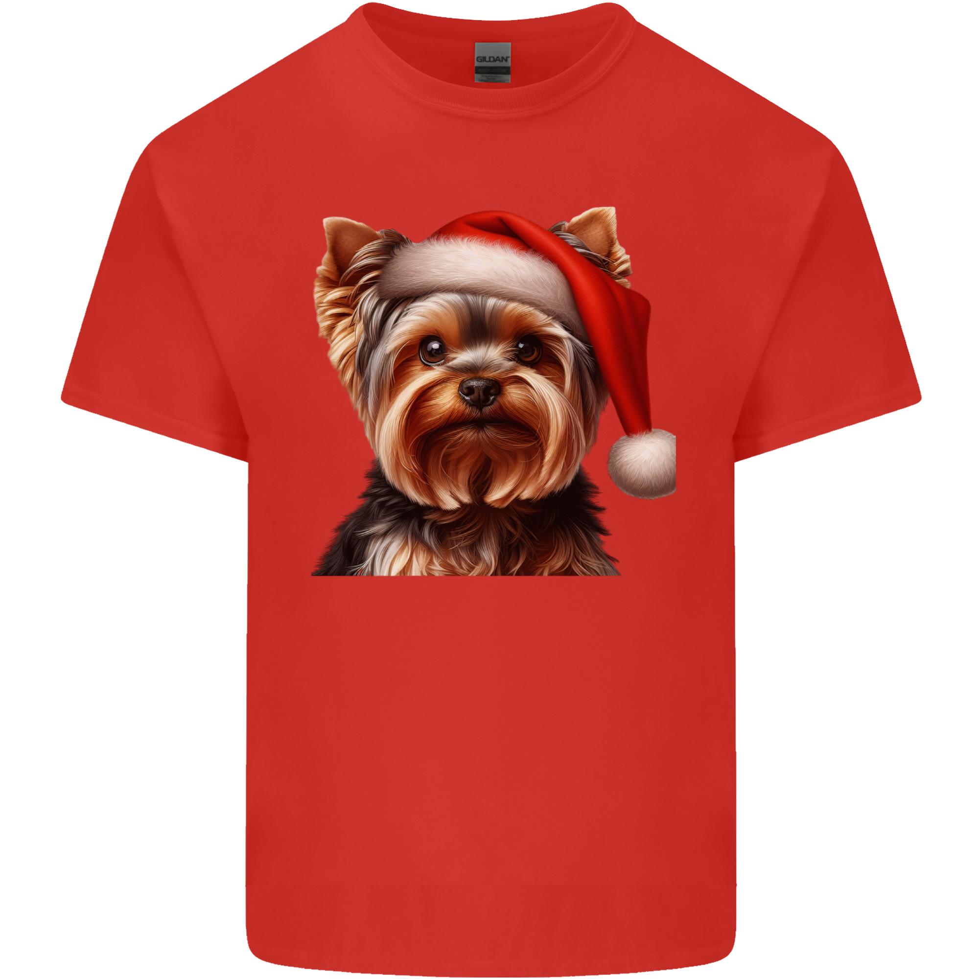 Christmas Yorkshire Terrier Dog Xmas Yorkie Unisexs Light Cotton TShirt S