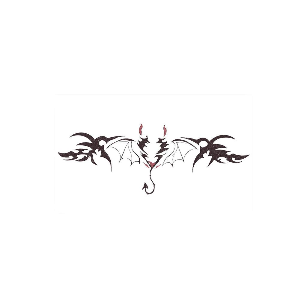 Dark Succubus Demon Bat Tattoo Sticker Waterproof And Long-Lasting Cool Collarbone Simulation Tattoo Sticker