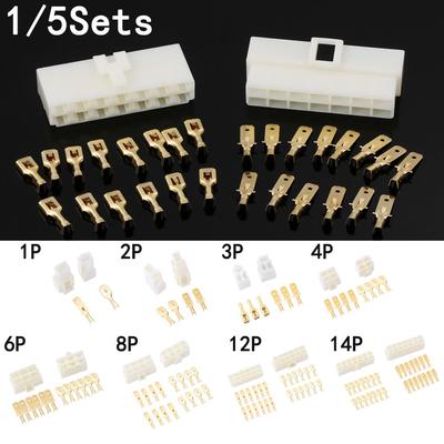 Socket 1/2/3/4/6/8/12P/14 Pin Automotive Electrical Wire Car Connector Terminal Plug Kits 6.3mm