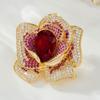 Fashion Exquisite Rhinestone Crystal Flower Brooch for Women Clothing Coat Jewelry Accessries Gifts