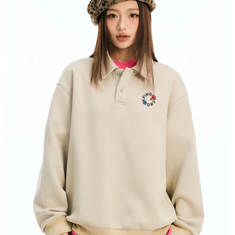 Fingercroxx Men's Turn-down Collar Fleece Lined Pullover Sweatshirt