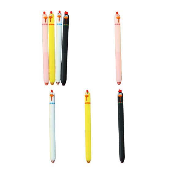 Uroczy Kurczaczek Klikany Długopis Żelowy 0,5 mm Szybkoschnący Tusz Zabawny Wysuwany Długopis Żelowy do Szkoły Biura Redukcja Stresu Nowy Przyrząd do Pisania
