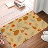 Festive Fall Farmhouse Carpet Pumpkin Harvest Door Mat 100% Polyester Maple Leaf Floral Design Rug Non-Slip For Machine Made
