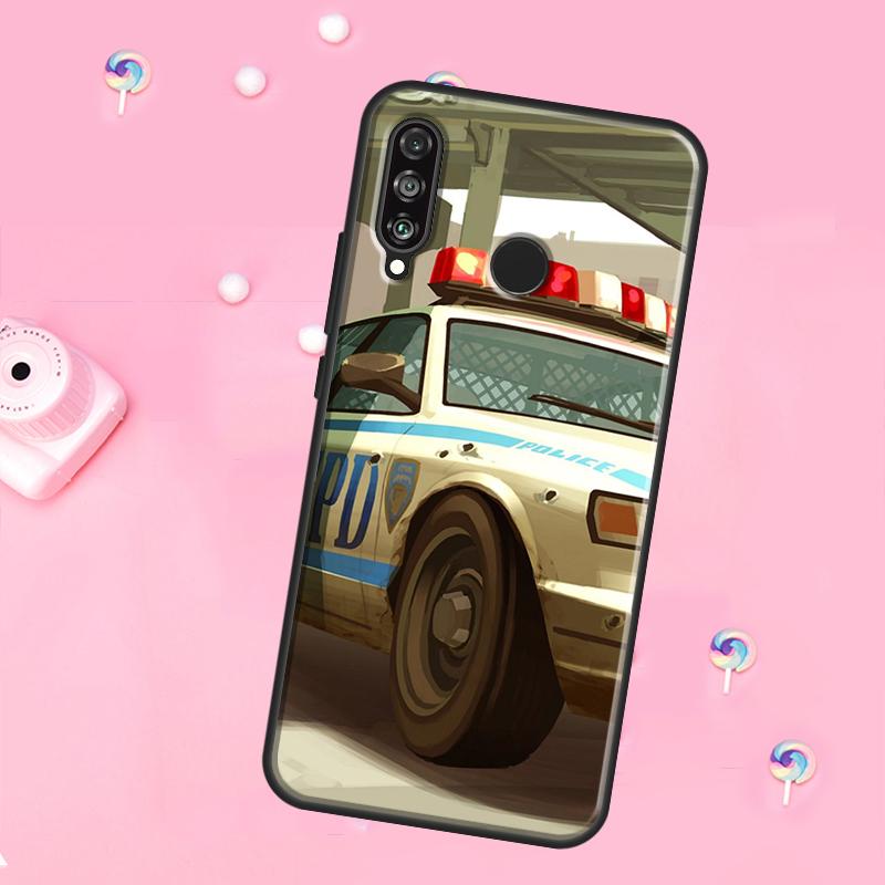 

Police Car For Huawei Nova 12i 7i 8i 11i 12s Y73 Y70 Y90 Y60 Y72 Y61 Y91 9 10 SE P30 Pro P40 Lite Case Nova 10 SE