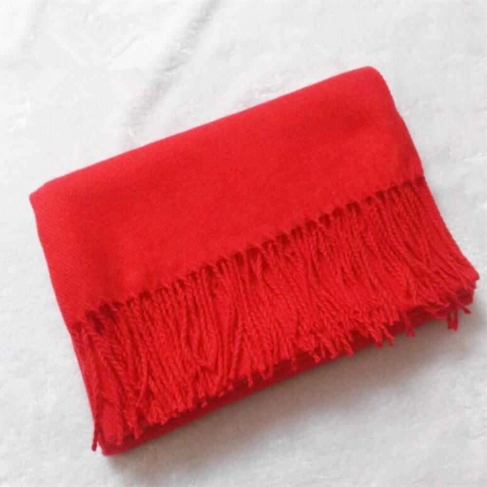 Imitation Cashmere Men Scarf Solid Color Tassel Shawl Fashion Warm Scarf