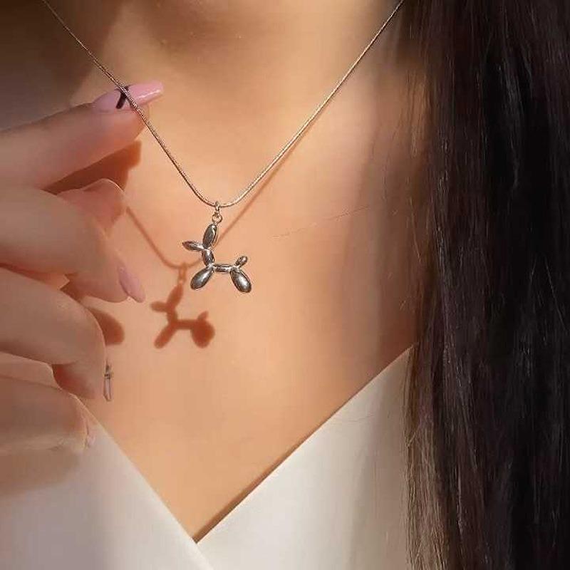 New Accessories Fashion Diamond-encrusted Animal Pendant Versatile Rabbit Cat Alloy Necklace Necklace