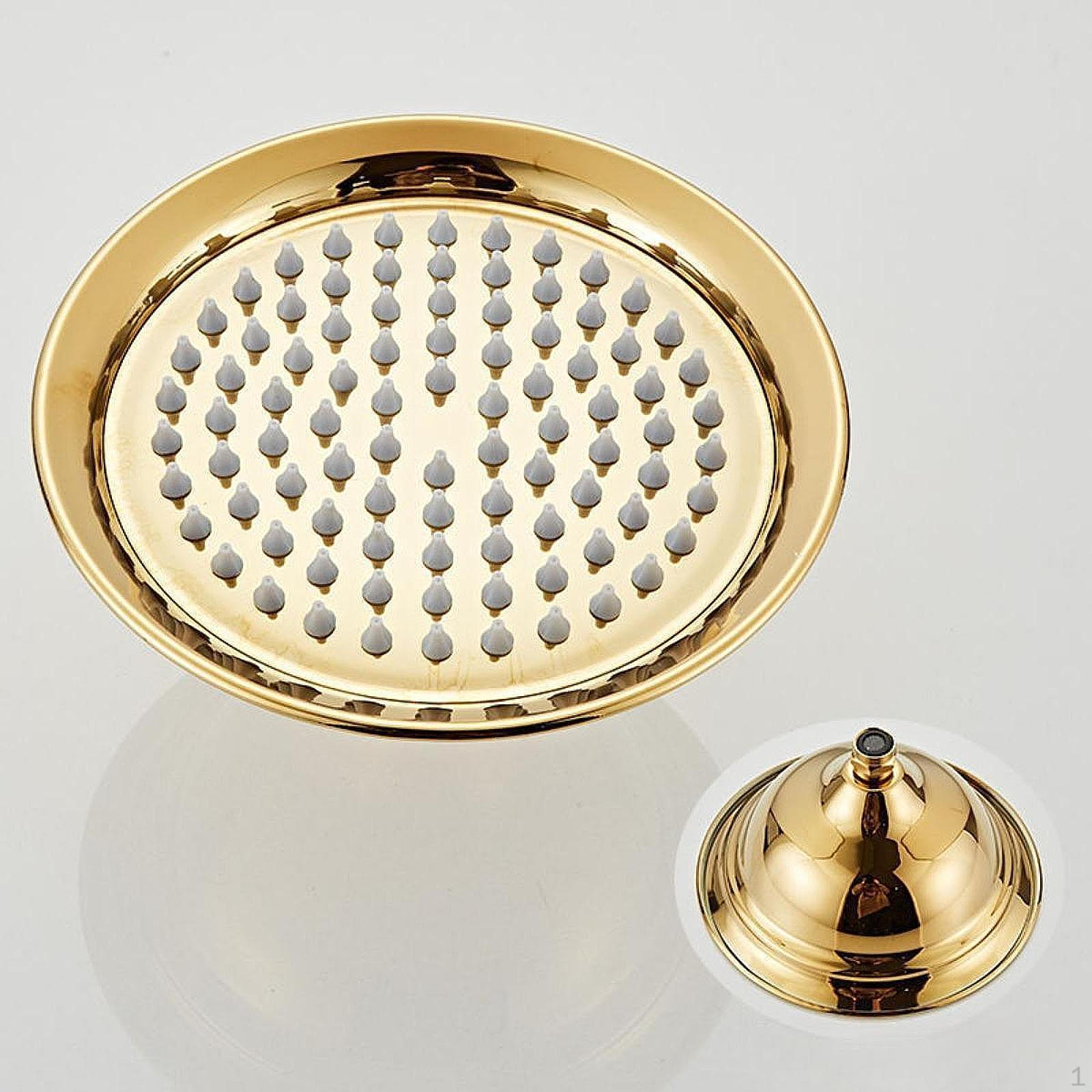 

8-дюймовая дождевая насадка для душа с насадкой из нержавеющей стали и силикона для простой установки gold