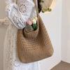 Casual and Laid-back Style Artistic Woven Tote Bag Large Capacity, Lightweight Single-shoulder Beach Bag for Women