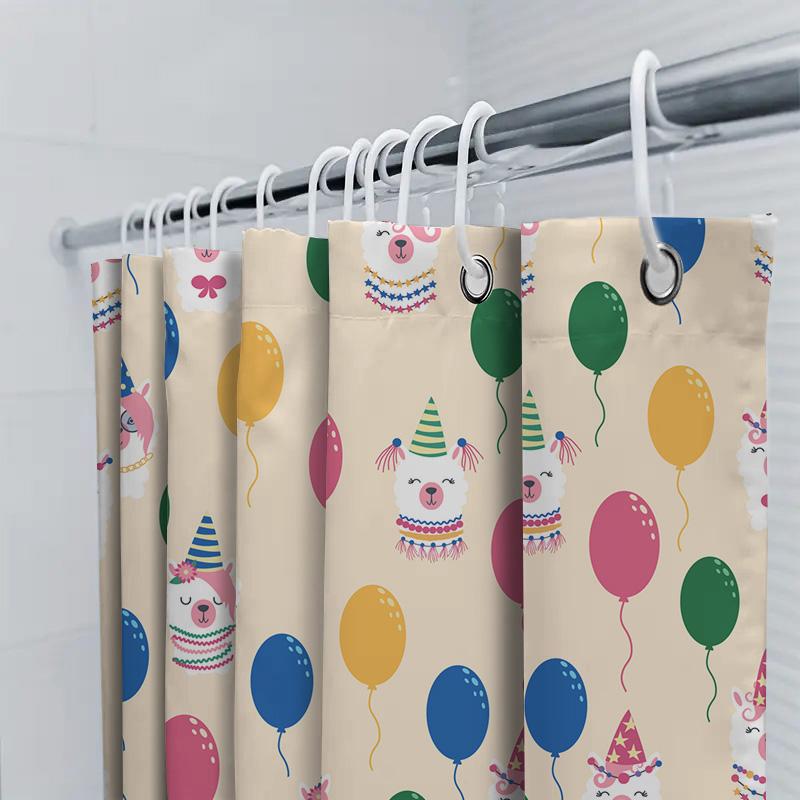 Party Animal Party Balloon Shower Curtain For Bathroom Decor