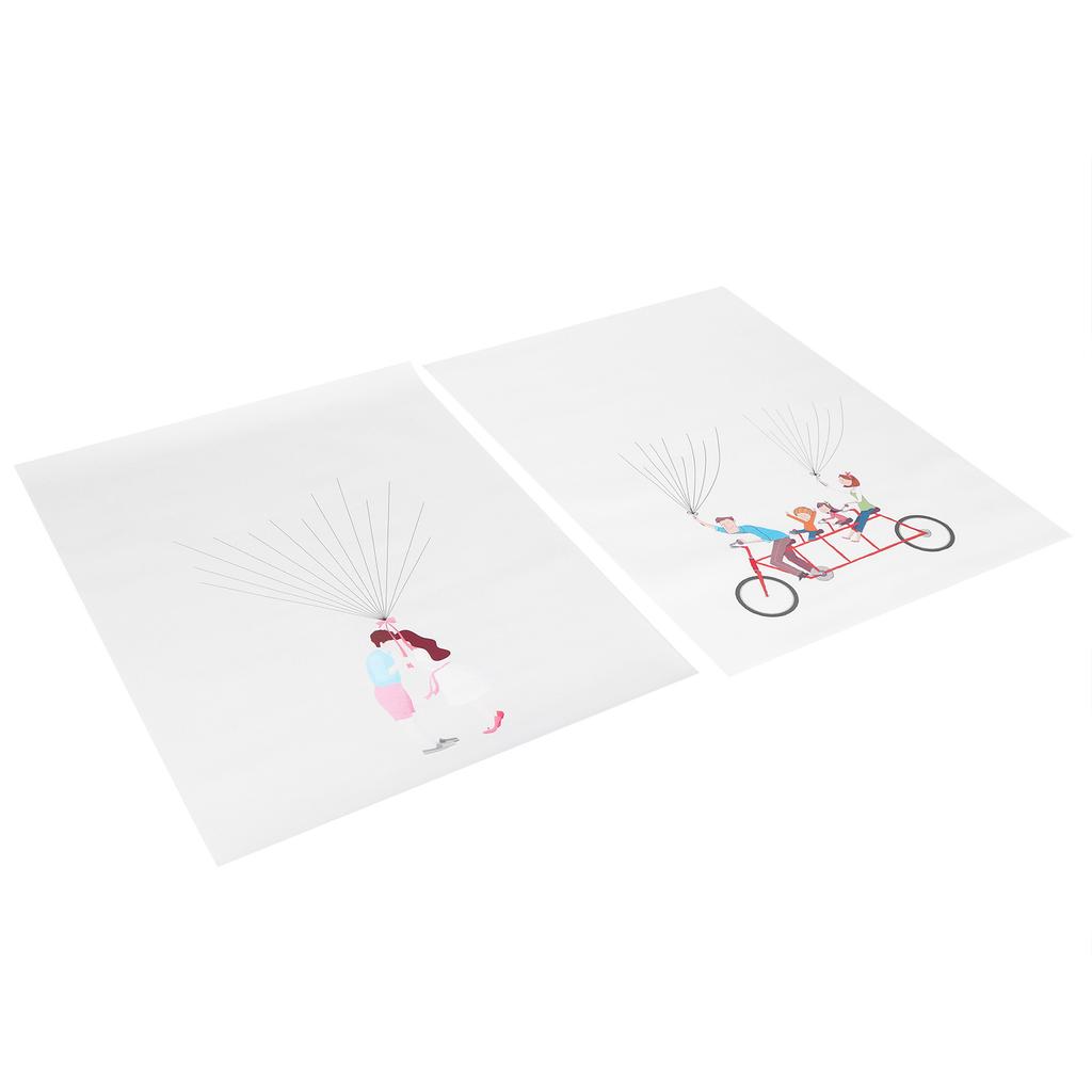 2Set Cartoon Pattern Fingerprint Painting DIY Signature Guest Book Wedding Birthday Party Decor