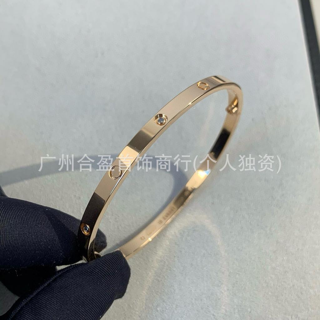 V Gold CNC High Version Love Bracelet Narrow Medium Wide Version New Women's Thick Plated 18K Rose Gold Couple Bracelet