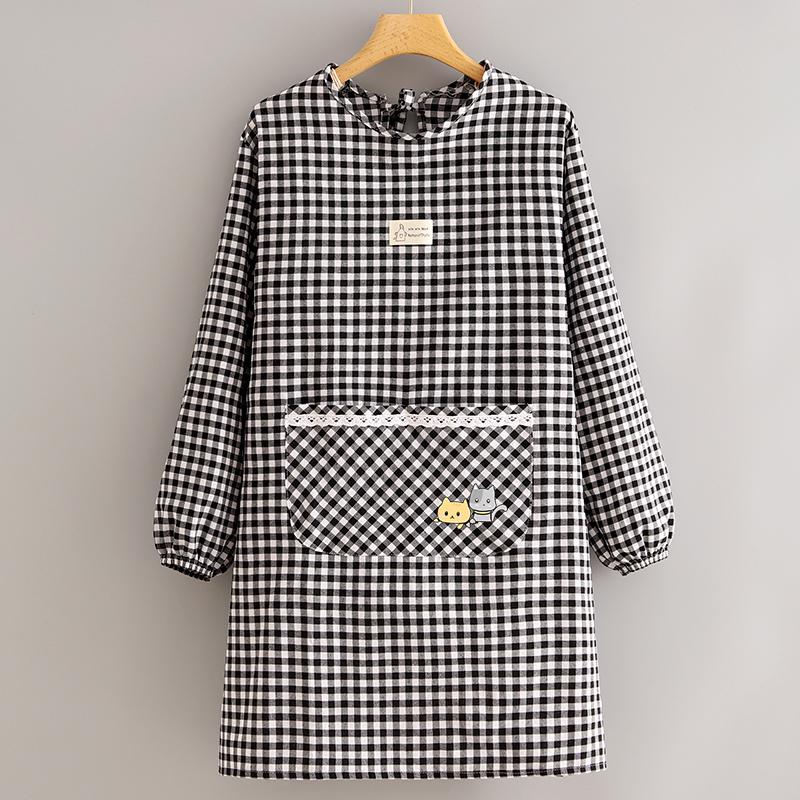 2023 Women's Cute Long Sleeve Kitchen Apron – Breathable, Stain & Wear Resistant Cooking Smock