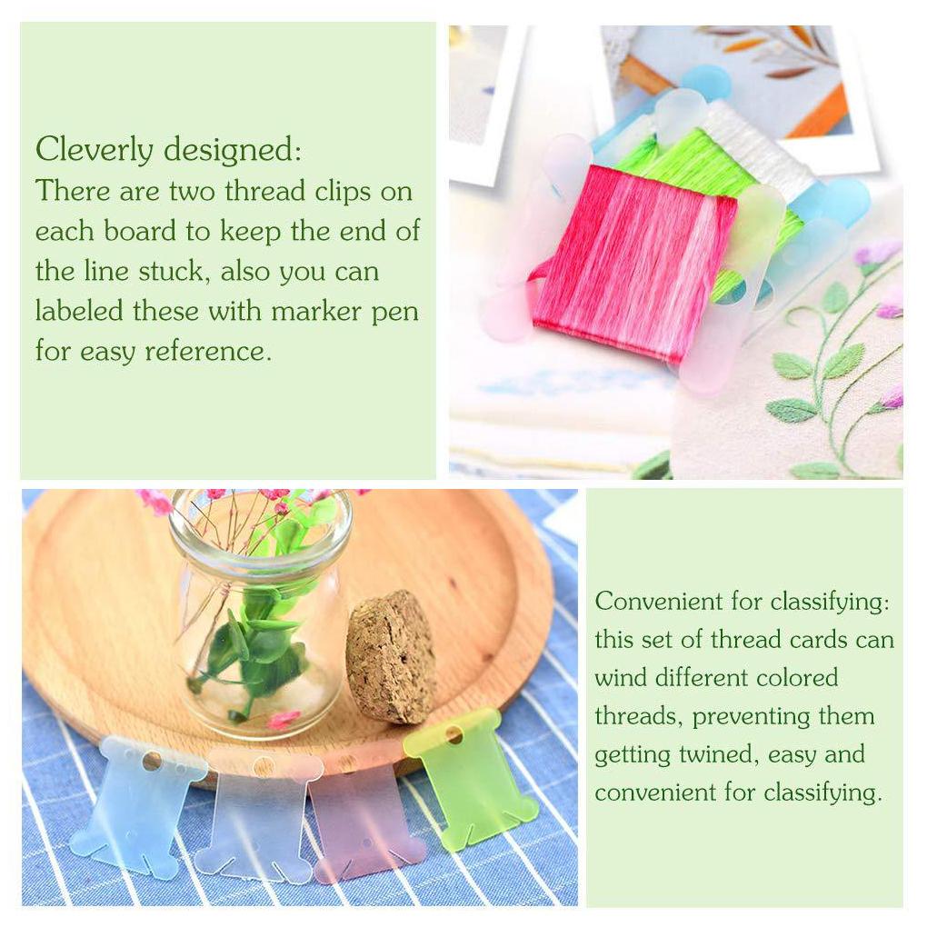 50 Pieces Thread Winding Board Embroidery Crosstitch Plate Spool Organizer Sewing Knitting Quilting Wire String Winder