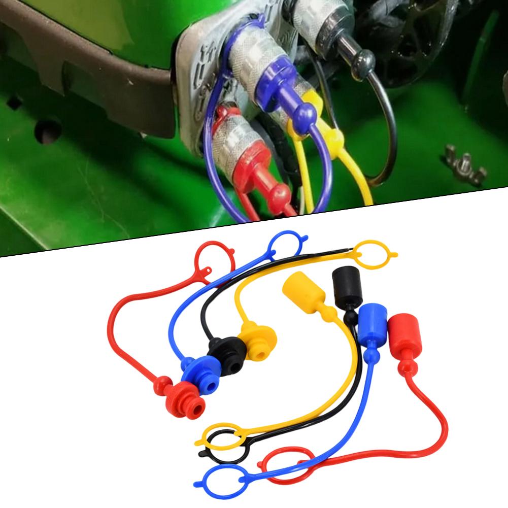 4 Pairs Hydraulic Quick Coupler Male Dust Cap Female Plug Cover PVC Rubber Protection For PARKER6600 AEROQUIP5600