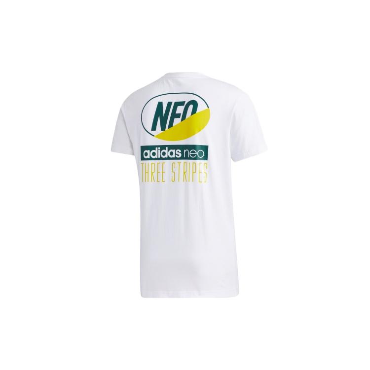 adidas neo Casual Cozy Sports Round Neck Short Sleeve White Men's GK1525