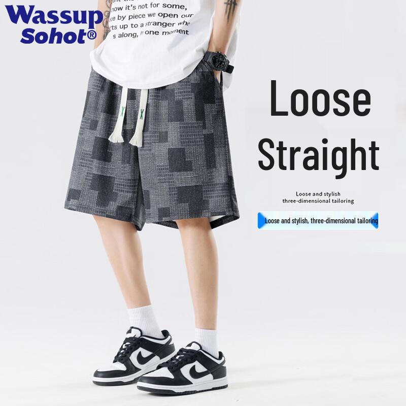 

Wassup Sohot Men s Plaid Casual Beach Shorts M