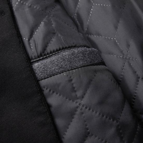 Men Winter Overcoat Fake Two Piece Wool Long Sleeves Mid Length Zipper Warm Formal Plus Size Detachable Hat Winter Coat for Daily Wear