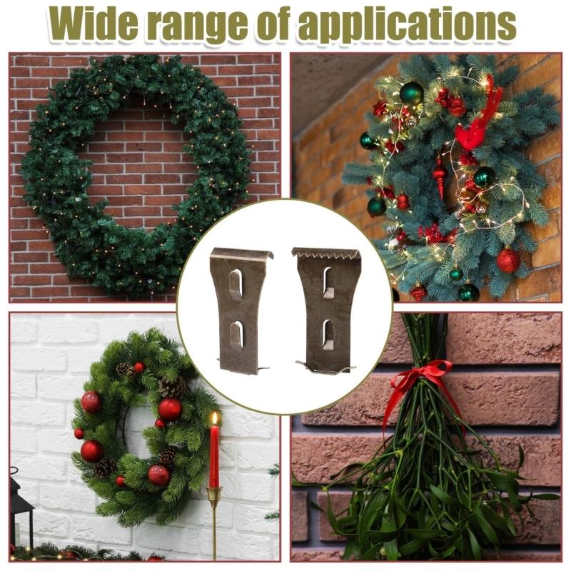 8 Pieces Brick Wall Hook Clips for Hanging Outdoor Decoration Pictures Lights Wreaths Practical Iron Brick Hanger