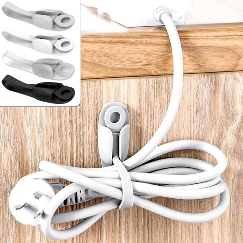 10 Pack Clear Command Cord Bundlers No Drill Removable Adhesive Hooks for Wall Hanging Cable Organizer for Wreath Appliances Transparent