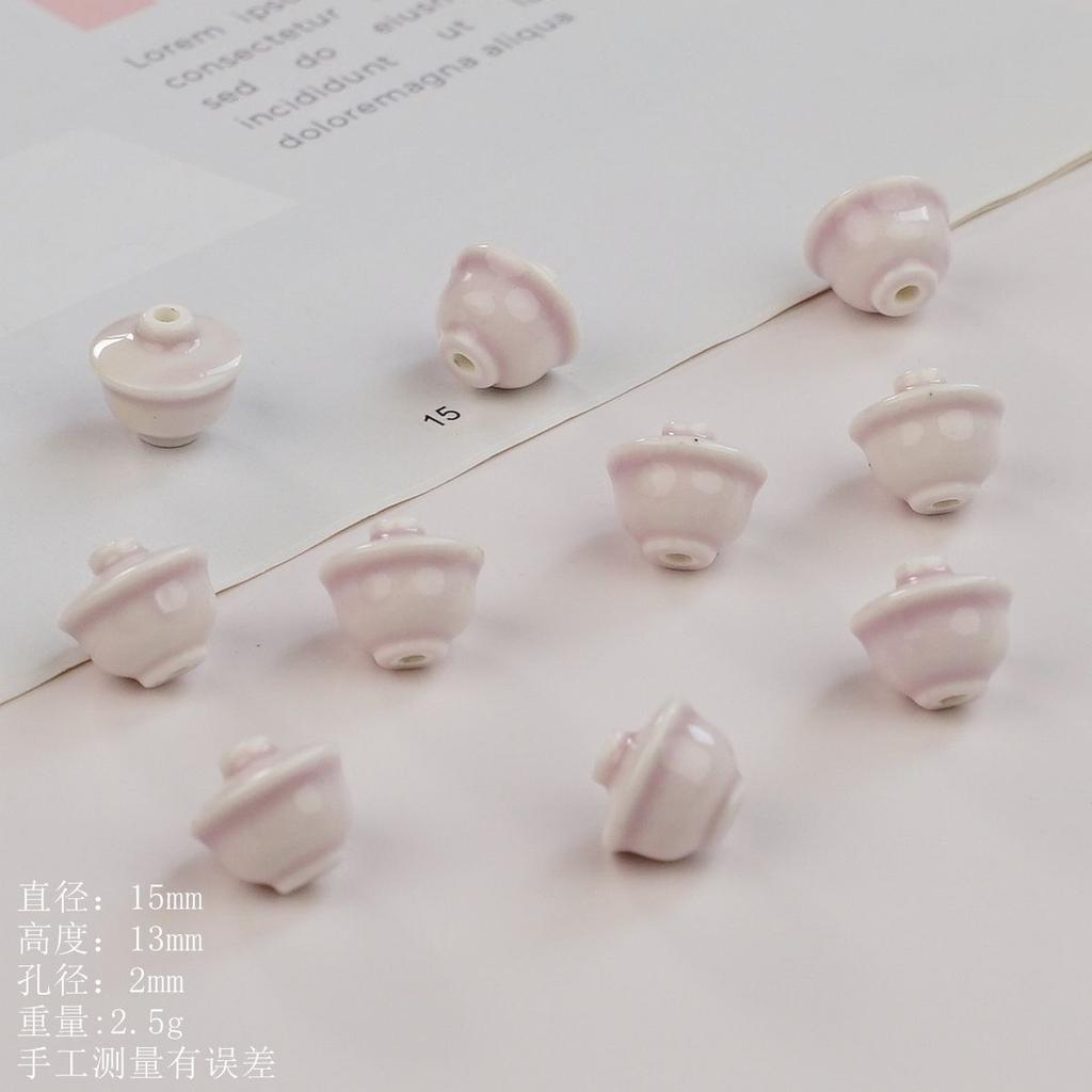 Perline sfuse in ceramica mini piccolo coperchio ciotola temperamento fresco stile nazionale materiale per accessori fatti a mano fai-da-te con perline