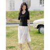 Mokana Women's Elegant Slim U-Neck Mid-Sleeve T-Shirt