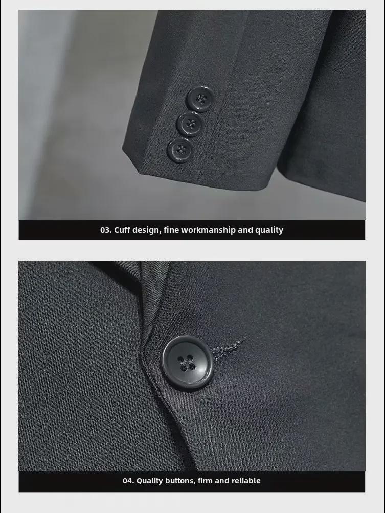 British-Style Non-Iron Men's Casual Solid Color Blazer