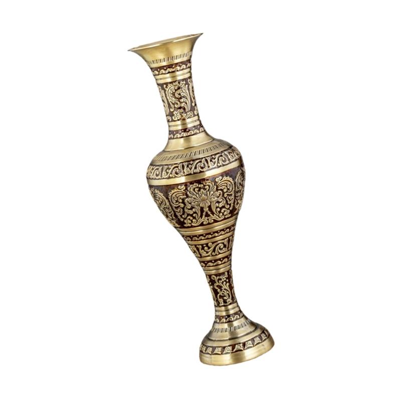Embossed Antique Tall Metal Vases Flower Arrangements Container for Living Space Artistic Homes Centerpieces Decors