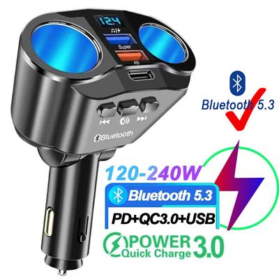 Caricabatterie da auto USB Type-C da 100 W, cavo retrattile a ricarica rapida, per iPhone, Huawei, Samsung con indicatore di tensione