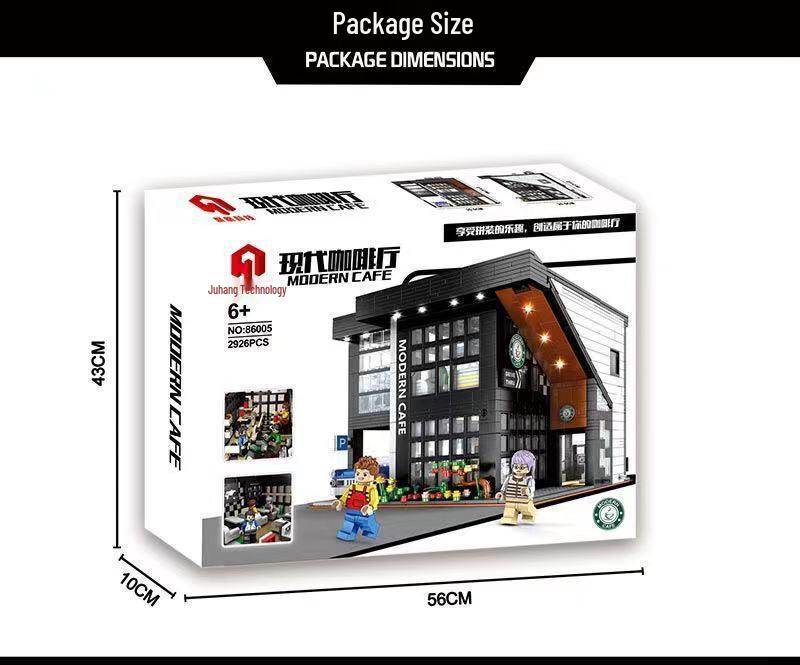 Juhang 86005 City Cafe Bausteine: DIY-Modell mit hohem Schwierigkeitsgrad für Erwachsene, Lernspielzeug